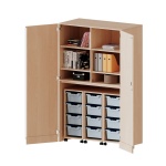 Garagenschrank OH,ne Sockel, 5 OH, 3 Container mit je 4 hohen Boxen, B/H/T 120x190x60cm 